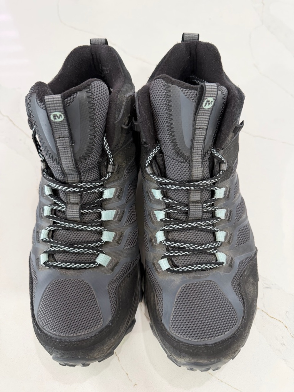 Merrell Gray and Mint Women's Trail Hiking SneakerBoots - Picture 2 of 6